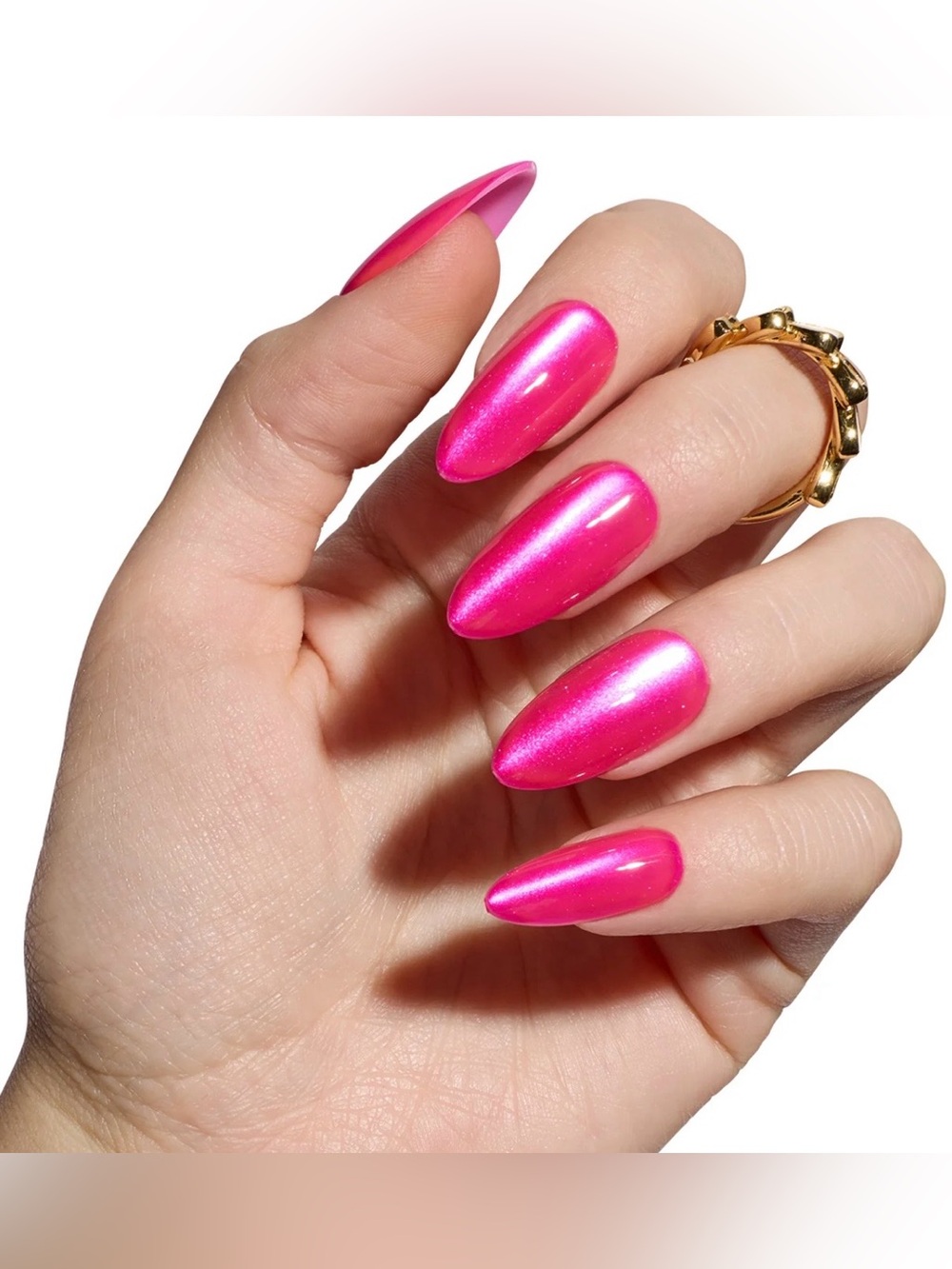 Nail Reformation Medium Almond Press-On Nails in DRAGONFRUIT nib